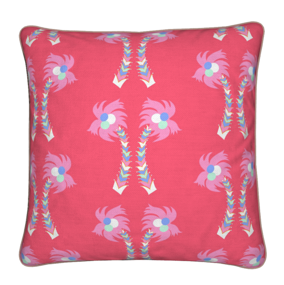 20x20 Throw Pillow in Palm Royale Red