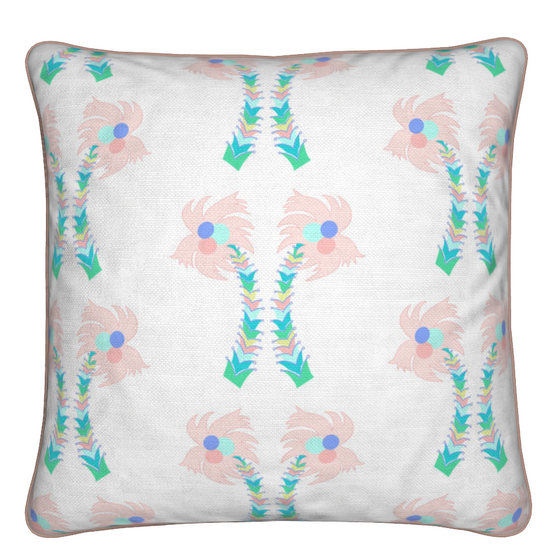 20x20 Throw Pillow in Palm Royale White