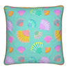 20x20 Throw Pillow in Shell Game Turquoise