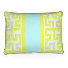  16x22 Throw Pillow in Parade Aqua/Yellow