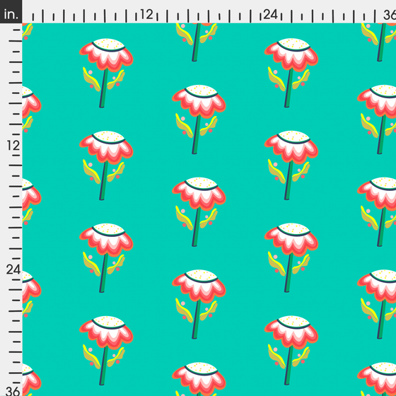 Bloom - Green/Red Fabric